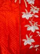 Photo8: N0605A Vintage Japanese women  Shiny Red KAKESHITA under Uchikake / Silk. Phoenix,   (Grade B) (8)