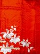 Photo10: N0605A Vintage Japanese women  Shiny Red KAKESHITA under Uchikake / Silk. Phoenix,   (Grade B) (10)