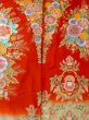 Photo6: N0605C Used Japanese women   Red UCHIKAKE Wedding / Silk. Flower,   (Grade C) (6)