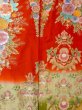 Photo7: N0605C Used Japanese women   Red UCHIKAKE Wedding / Silk. Flower,   (Grade C) (7)