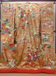 Photo1: N0605E Used Japanese women   Gold UCHIKAKE Wedding / Silk. SAKURA cherry blossom,   (Grade D) (1)