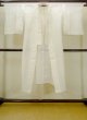 Photo1: Mint N0611H Vintage Japanese women   White JUBAN undergarment / Linen. Tall grass,   (Grade A) (1)