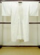 Photo1: N0611R Vintage Japanese women  Shiny White JUBAN undergarment / Synthetic. KIRI paulownia,   (Grade C) (1)