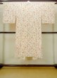 Photo2: N0611T Vintage Japanese women   Ivory JUBAN undergarment / Silk. SAKURA cherry blossom More damages.  (Grade D) (2)