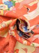 Photo13: N0624A Vintage Japanese Kimono  Pale Orange Cutting cloth Peony Silk. (Grade C) (13)