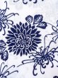 Photo3: N0624D Vintage Japanese Kimono   White Cutting cloth Chrysanthemum Cotton. (Grade C) (3)