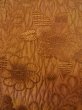 Photo6: N0624I Vintage Japanese Kimono   Brown Cutting cloth Flower Silk. (Grade C) (6)