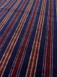 Photo7: N0624K Vintage Japanese Kimono   Navy Blue Cutting cloth Stripes Silk. (Grade B) (7)