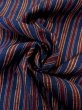 Photo9: N0624K Vintage Japanese Kimono   Navy Blue Cutting cloth Stripes Silk. (Grade B) (9)