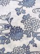 Photo5: N0624P Vintage Japanese Kimono   White Cutting cloth Chrysanthemum Linen. (Grade C) (5)