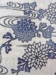 Photo6: N0624P Vintage Japanese Kimono   White Cutting cloth Chrysanthemum Linen. (Grade C) (6)