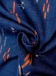 Photo10: N0624Q Vintage Japanese Kimono   Navy Blue Cutting cloth Line Wool. (Grade D) (10)