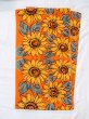 Photo1: N0624R Vintage Japanese Kimono   Orange Cutting cloth Flower Cotton. (Grade B) (1)