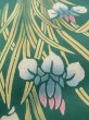 Photo9: N0624S Vintage Japanese Kimono   Green Cutting cloth Iris Cotton. (Grade B) (9)