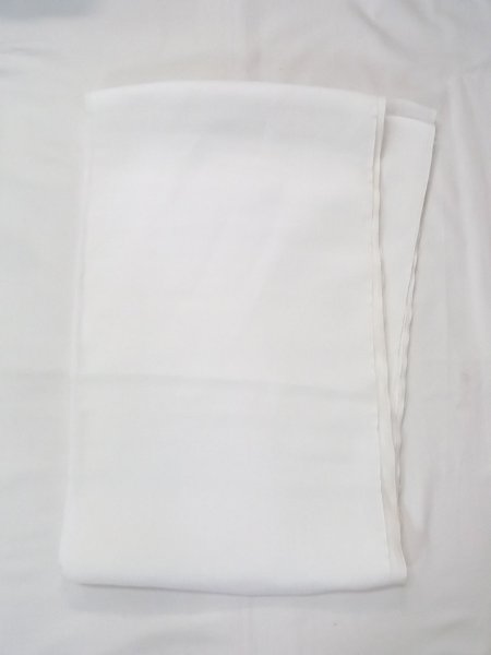 Photo1: N0624W Vintage Japanese Kimono   White Cutting cloth Flower Linen. (Grade C) (1)