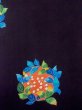 Photo4: N0624Y Vintage Japanese Kimono   Black Cutting cloth Flower Silk. (Grade B) (4)