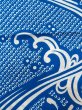 Photo5: N0625A Vintage Japanese Kimono   Blue Cutting cloth Wave Cotton. (Grade B) (5)