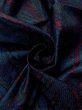 Photo11: N0625B Vintage Japanese Kimono   Indigo Blue Cutting cloth Leaf Silk. (Grade B) (11)