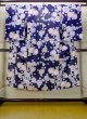 Photo1: N0717F Used Japanese women   Navy Blue YUKATA summer(made in Other than Japan) / Cotton. Flower, Morning groly pattern  (Grade D) (1)