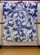 Photo2: N0717F Used Japanese women   Navy Blue YUKATA summer(made in Other than Japan) / Cotton. Flower, Morning groly pattern  (Grade D) (2)