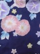 Photo3: N0717F Used Japanese women   Navy Blue YUKATA summer(made in Other than Japan) / Cotton. Flower, Morning groly pattern  (Grade D) (3)