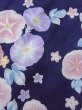 Photo4: N0717F Used Japanese women   Navy Blue YUKATA summer(made in Other than Japan) / Cotton. Flower, Morning groly pattern  (Grade D) (4)