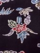 Photo5: N0717J Vintage Japanese women   Black KOMON dyed / Silk. Flower,   (Grade C) (5)