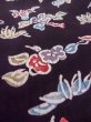 Photo10: N0717J Vintage Japanese women   Black KOMON dyed / Silk. Flower,   (Grade C) (10)