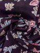 Photo11: N0717J Vintage Japanese women   Black KOMON dyed / Silk. Flower,   (Grade C) (11)