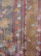 Photo3: N0717K Used Japanese women  Grayish Multi Color KOMON dyed / Silk. SAKURA cherry blossom,   (Grade B) (3)