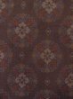 Photo4: Mint N0717M Vintage Japanese women   Brown TSUMUGI pongee / Silk. Chinese flower, There are stains all over.  (Grade A) (4)