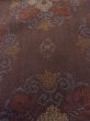 Photo9: Mint N0717M Vintage Japanese women   Brown TSUMUGI pongee / Silk. Chinese flower, There are stains all over.  (Grade A) (9)