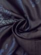 Photo12: N0717O Antique Japanese women  Pale Black TSUMUGI pongee / Silk. Flower,   (Grade B) (12)