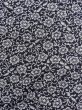 Photo6: N0717S Used Japanese women   Black KOMON dyed / Silk. Flower,   (Grade B) (6)