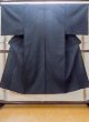 Photo1: N0717Z Vintage Japanese  Bluish Black Men's Kimono / Silk. Stripes   (Grade B) (1)