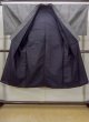 Photo2: N0718A Vintage Japanese   Gray Men's Kimono / Silk. Stripes   (Grade C) (2)