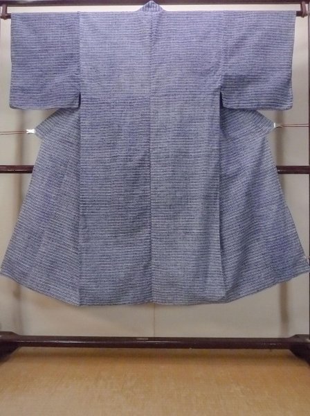 Photo1: N0731C Vintage Japanese   Gray YUKATA summer(made in Japan) / Cotton. Lozenges,   (Grade C) (1)