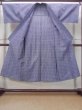 Photo2: N0731F Vintage Japanese   Indigo Blue YUKATA summer(made in Japan) / Cotton. Plaid Checks   (Grade C) (2)