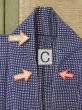 Photo18: N0731F Vintage Japanese   Indigo Blue YUKATA summer(made in Japan) / Cotton. Plaid Checks   (Grade C) (18)