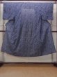 Photo1: N0731N Vintage Japanese  Dark Indigo Blue YUKATA summer(made in Japan) / Cotton. Abstract pattern   (Grade C) (1)