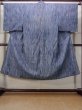 Photo1: N0731Q Vintage Japanese kimono   Light Blue Men's Yukata for Men / Cotton. Stripes   (Grade B) (1)