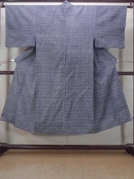 Photo1: N0731R Vintage Japanese kimono   Indigo Blue Men's Yukata for Men / Cotton. Dot, Stains/Soils all over.  (Grade D) (1)