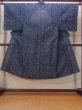 Photo1: N0731X Vintage Japanese kimono  Dark Indigo Blue Men's Yukata for Men / Linen. Plaid Checks,   (Grade B) (1)