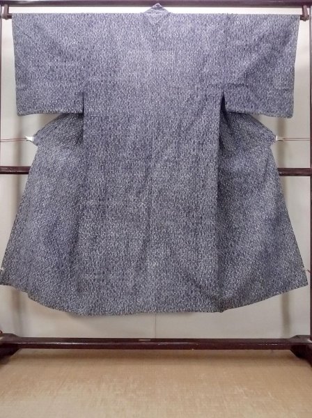 Photo1: N0731Z Vintage Japanese kimono  Dark Indigo Blue Men's Yukata for Men / Cotton. Wood grain pattern   (Grade B) (1)