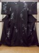 Photo1: N0814F Vintage Japanese women   Black ORI woven / Silk. Abstract pattern   (Grade B) (1)