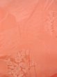 Photo3: N0814I Vintage Japanese women  Shiny Coral IROMUJI plain colored / Silk. Tall grass   (Grade B) (3)