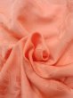 Photo11: N0814I Vintage Japanese women  Shiny Coral IROMUJI plain colored / Silk. Tall grass   (Grade B) (11)