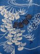 Photo7: N0814L Antique Japanese women   Blue KOMON dyed / Silk. Chrysanthemum,   (Grade D) (7)