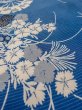 Photo9: N0814L Antique Japanese women   Blue KOMON dyed / Silk. Chrysanthemum,   (Grade D) (9)