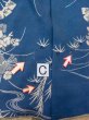 Photo16: N0814L Antique Japanese women   Blue KOMON dyed / Silk. Chrysanthemum,   (Grade D) (16)